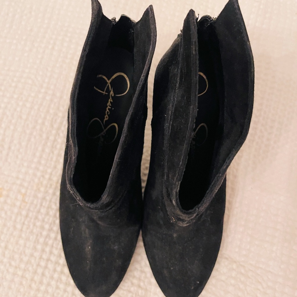 Suede Black Booties